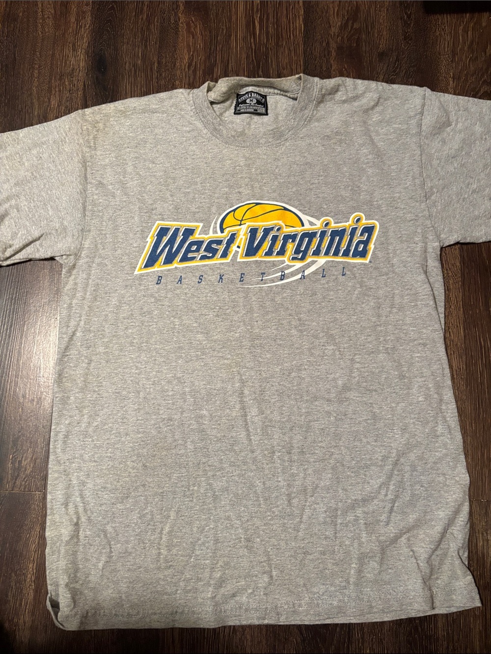 Steve & Barry's West Virginia Basketball Tee - Gray, Yellow, Blue